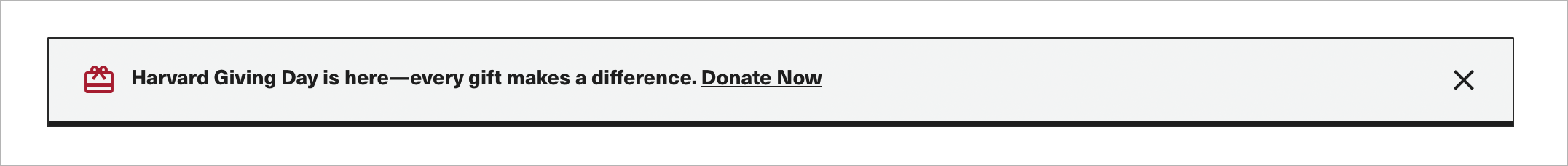 Announcement banner example