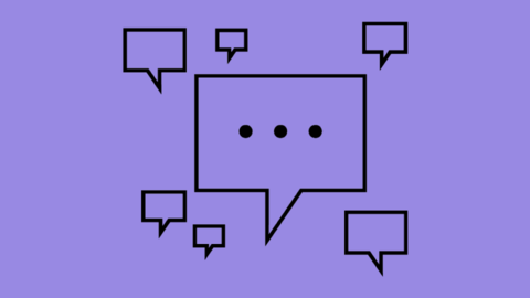 A collection of speech bubbles in various sizes.