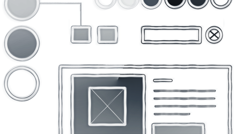 A sketch that represents the HarvardSites Design System color assignment.
