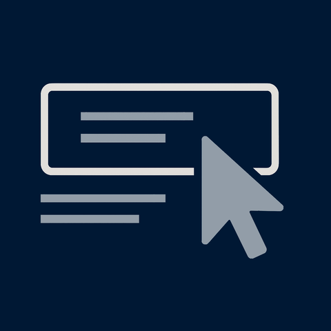 Illustration of a button element with a cursor hovering over it, representing a clear call to action.